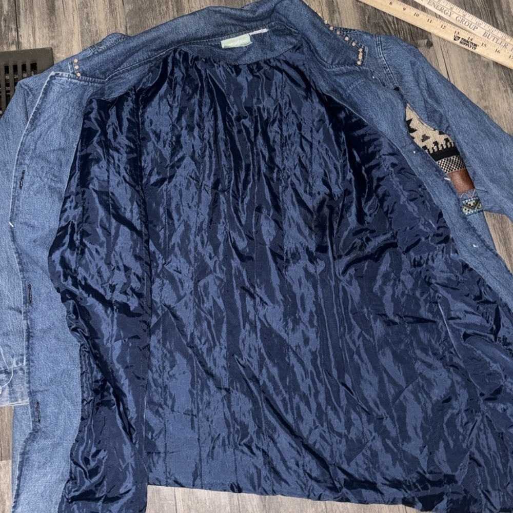 Vintage  90s 220 Hickory Southwestern Denim Coat woman’s oversized large - Picture 6 of 7